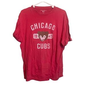 Chicago Cubs 1945 Womens Casual Everyday Comfy Cotton Crewneck Shirt Red Size XL
